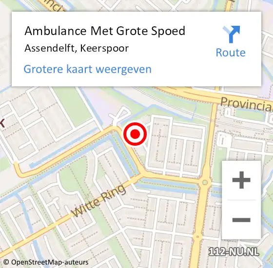 Locatie op kaart van de 112 melding: Ambulance Met Grote Spoed Naar Assendelft, Keerspoor op 6 december 2024 02:26