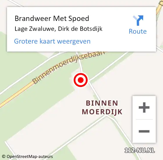 Locatie op kaart van de 112 melding: Brandweer Met Spoed Naar Lage Zwaluwe, Dirk de Botsdijk op 6 december 2024 03:10