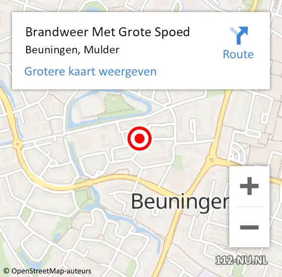 Locatie op kaart van de 112 melding: Brandweer Met Grote Spoed Naar Beuningen, Mulder op 6 december 2024 04:22