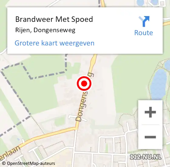 Locatie op kaart van de 112 melding: Brandweer Met Spoed Naar Rijen, Dongenseweg op 6 december 2024 04:24