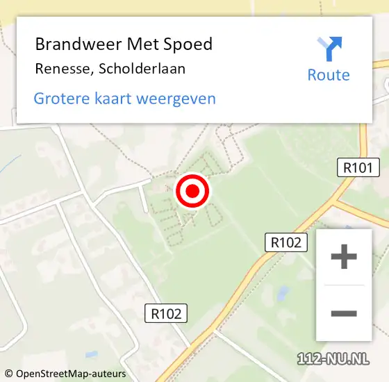 Locatie op kaart van de 112 melding: Brandweer Met Spoed Naar Renesse, Scholderlaan op 6 december 2024 07:06