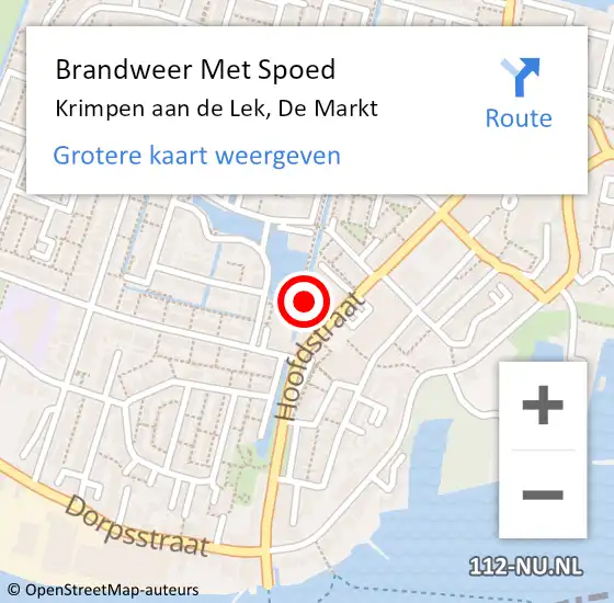 Locatie op kaart van de 112 melding: Brandweer Met Spoed Naar Krimpen aan de Lek, De Markt op 6 december 2024 08:20