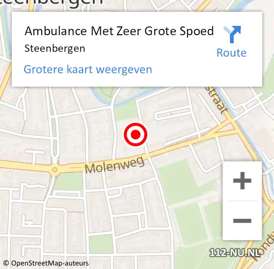 Locatie op kaart van de 112 melding: Ambulance Met Zeer Grote Spoed Naar Steenbergen op 6 december 2024 08:24