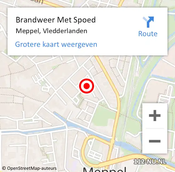 Locatie op kaart van de 112 melding: Brandweer Met Spoed Naar Meppel, Vledderlanden op 6 december 2024 09:03