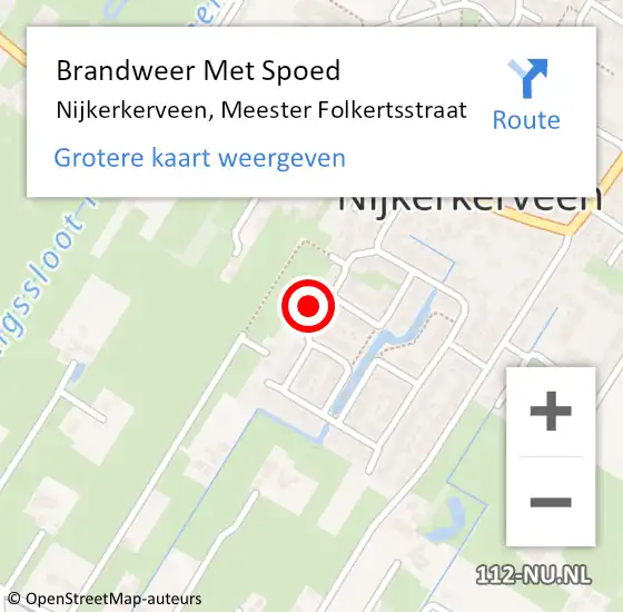 Locatie op kaart van de 112 melding: Brandweer Met Spoed Naar Nijkerkerveen, Meester Folkertsstraat op 6 december 2024 09:04