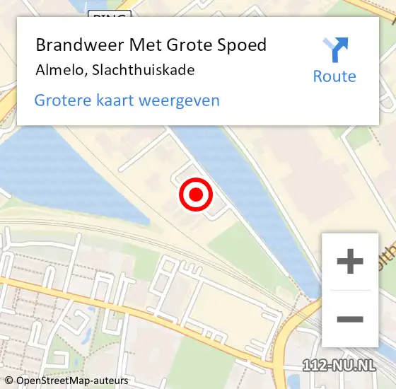 Locatie op kaart van de 112 melding: Brandweer Met Grote Spoed Naar Almelo, Slachthuiskade op 6 december 2024 09:35