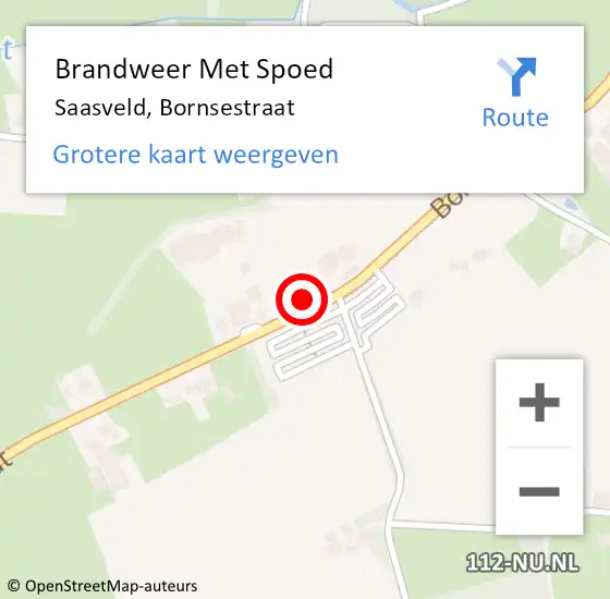 Locatie op kaart van de 112 melding: Brandweer Met Spoed Naar Saasveld, Bornsestraat op 6 december 2024 09:43