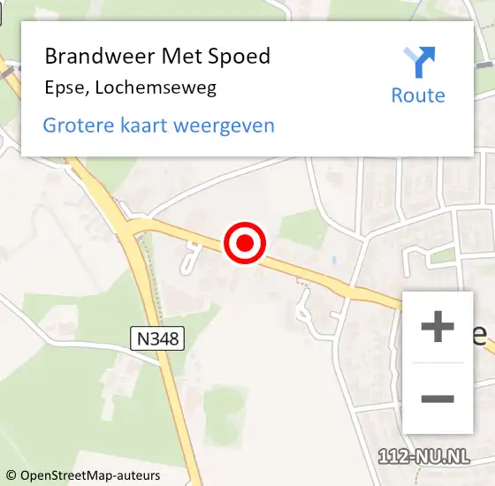 Locatie op kaart van de 112 melding: Brandweer Met Spoed Naar Epse, Lochemseweg op 6 december 2024 09:55