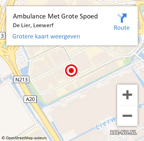 Locatie op kaart van de 112 melding: Ambulance Met Grote Spoed Naar De Lier, Leewerf op 6 december 2024 10:41