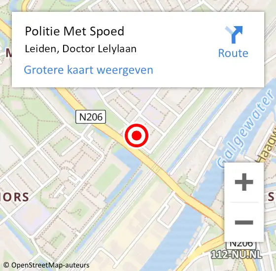 Locatie op kaart van de 112 melding: Politie Met Spoed Naar Leiden, Doctor Lelylaan op 6 december 2024 10:59