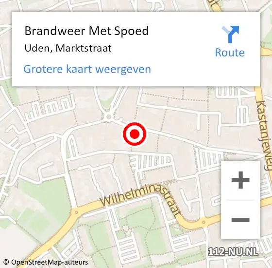 Locatie op kaart van de 112 melding: Brandweer Met Spoed Naar Uden, Marktstraat op 6 december 2024 11:04