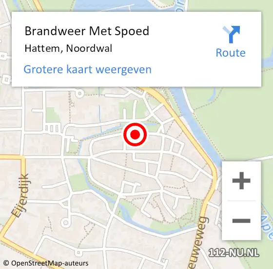 Locatie op kaart van de 112 melding: Brandweer Met Spoed Naar Hattem, Noordwal op 6 december 2024 11:09