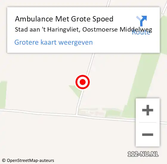 Locatie op kaart van de 112 melding: Ambulance Met Grote Spoed Naar Stad aan 't Haringvliet, Oostmoerse Middelweg op 6 december 2024 11:14