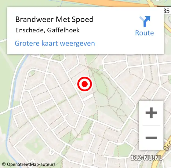 Locatie op kaart van de 112 melding: Brandweer Met Spoed Naar Enschede, Gaffelhoek op 6 december 2024 11:19