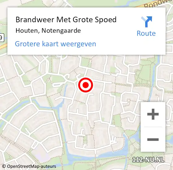 Locatie op kaart van de 112 melding: Brandweer Met Grote Spoed Naar Houten, Notengaarde op 6 december 2024 11:44