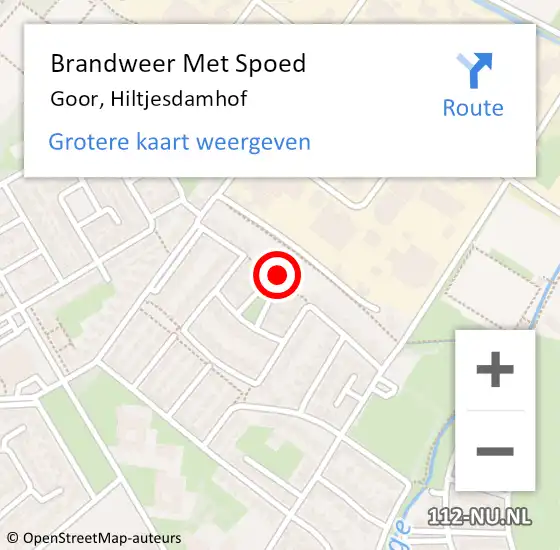 Locatie op kaart van de 112 melding: Brandweer Met Spoed Naar Goor, Hiltjesdamhof op 6 december 2024 12:33