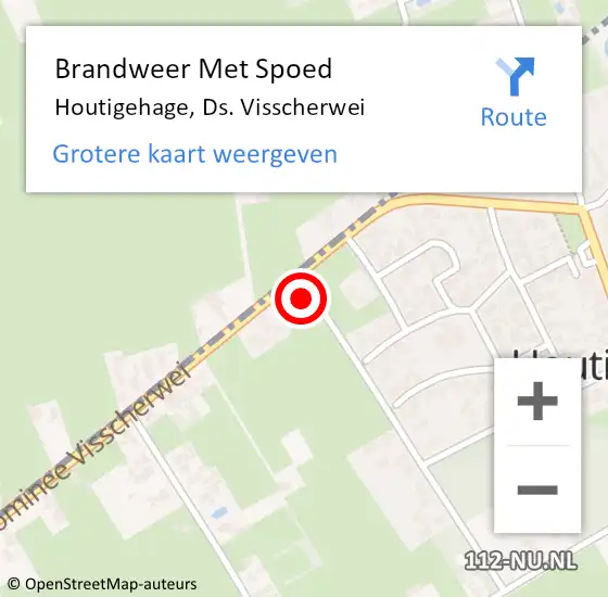 Locatie op kaart van de 112 melding: Brandweer Met Spoed Naar Houtigehage, Ds. Visscherwei op 6 december 2024 12:47