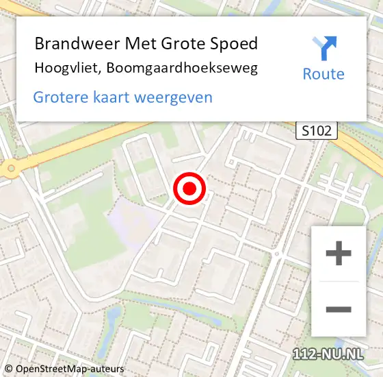 Locatie op kaart van de 112 melding: Brandweer Met Grote Spoed Naar Hoogvliet, Boomgaardhoekseweg op 6 december 2024 14:13