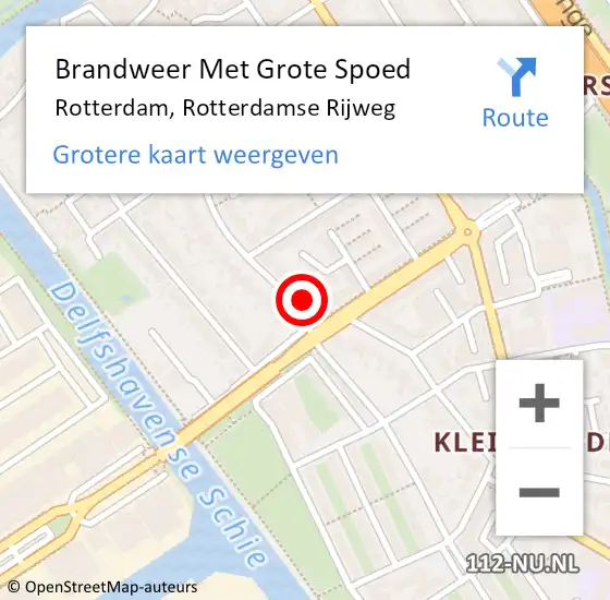 Locatie op kaart van de 112 melding: Brandweer Met Grote Spoed Naar Rotterdam, Rotterdamse Rijweg op 6 december 2024 14:23