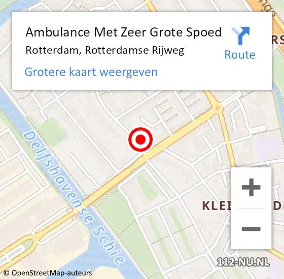 Locatie op kaart van de 112 melding: Ambulance Met Zeer Grote Spoed Naar Rotterdam, Rotterdamse Rijweg op 6 december 2024 14:23