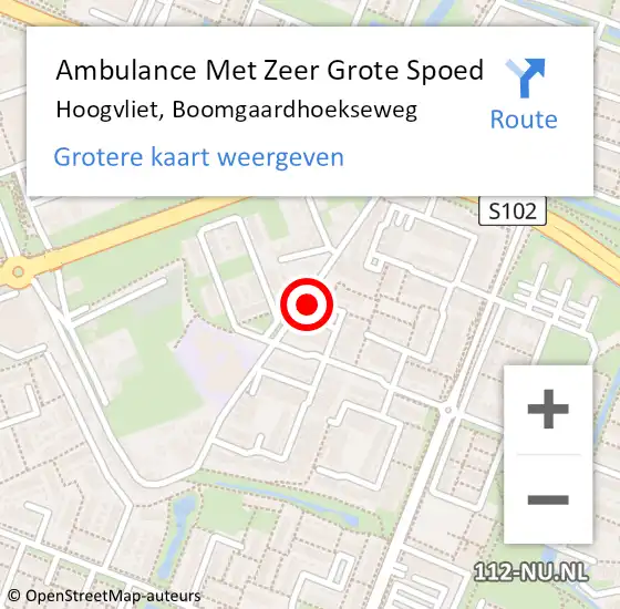 Locatie op kaart van de 112 melding: Ambulance Met Zeer Grote Spoed Naar Hoogvliet, Boomgaardhoekseweg op 6 december 2024 14:36