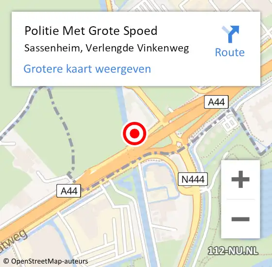 Locatie op kaart van de 112 melding: Politie Met Grote Spoed Naar Sassenheim, Verlengde Vinkenweg op 6 december 2024 15:39