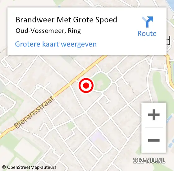 Locatie op kaart van de 112 melding: Brandweer Met Grote Spoed Naar Oud-Vossemeer, Ring op 6 december 2024 15:54