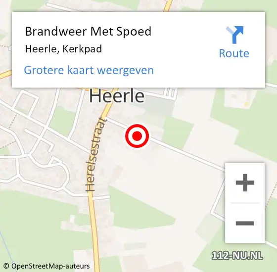 Locatie op kaart van de 112 melding: Brandweer Met Spoed Naar Heerle, Kerkpad op 6 december 2024 16:50