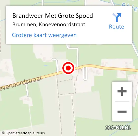 Locatie op kaart van de 112 melding: Brandweer Met Grote Spoed Naar Brummen, Knoevenoordstraat op 6 december 2024 17:43