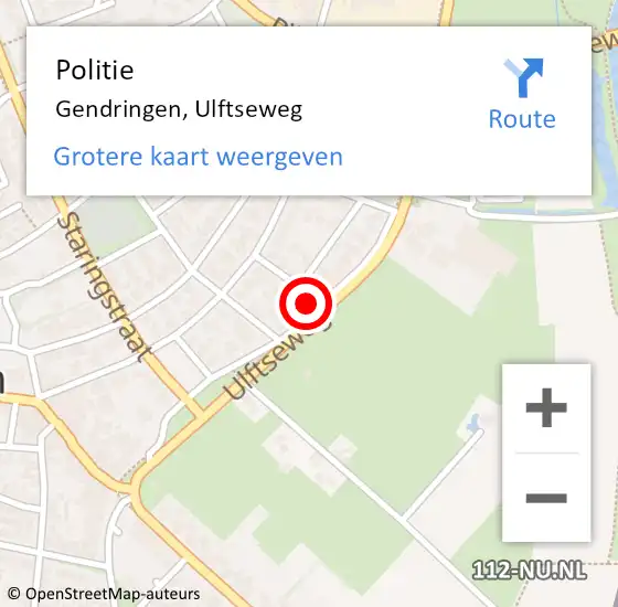 Locatie op kaart van de 112 melding: Politie Gendringen, Ulftseweg op 6 december 2024 18:13