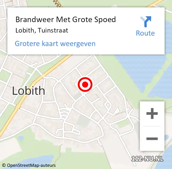 Locatie op kaart van de 112 melding: Brandweer Met Grote Spoed Naar Lobith, Tuinstraat op 6 december 2024 18:18