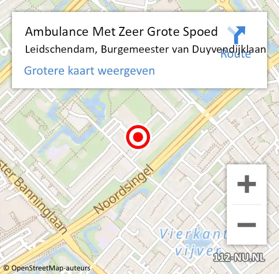 Locatie op kaart van de 112 melding: Ambulance Met Zeer Grote Spoed Naar Leidschendam, Burgemeester van Duyvendijklaan op 6 december 2024 18:19