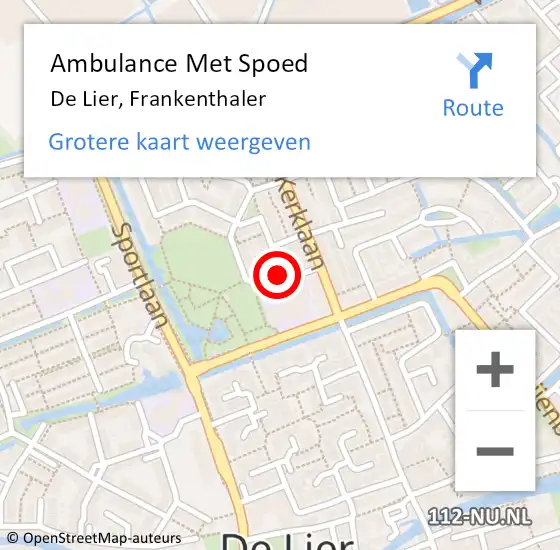 Locatie op kaart van de 112 melding: Ambulance Met Spoed Naar De Lier, Frankenthaler op 6 december 2024 18:23