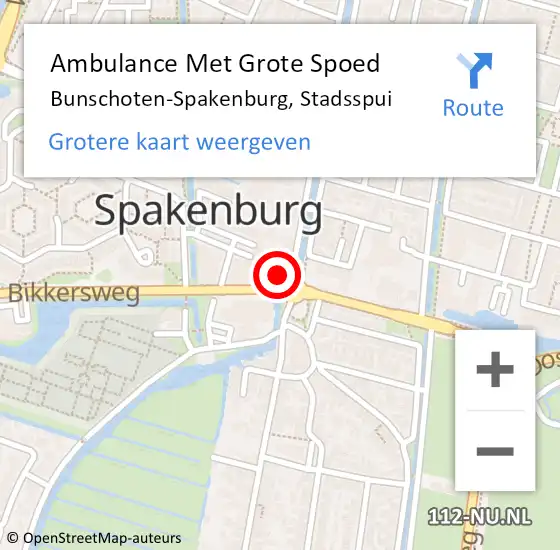 Locatie op kaart van de 112 melding: Ambulance Met Grote Spoed Naar Bunschoten-Spakenburg, Stadsspui op 29 oktober 2014 13:42