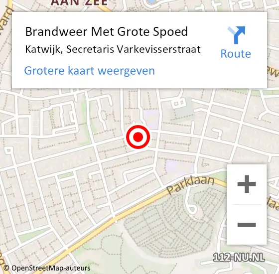 Locatie op kaart van de 112 melding: Brandweer Met Grote Spoed Naar Katwijk, Secretaris Varkevisserstraat op 6 december 2024 18:53