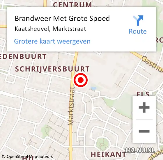 Locatie op kaart van de 112 melding: Brandweer Met Grote Spoed Naar Kaatsheuvel, Marktstraat op 6 december 2024 19:24