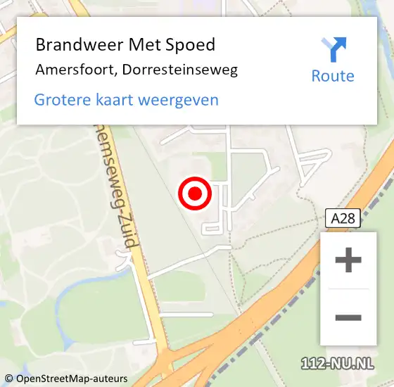 Locatie op kaart van de 112 melding: Brandweer Met Spoed Naar Amersfoort, Dorresteinseweg op 6 december 2024 19:25