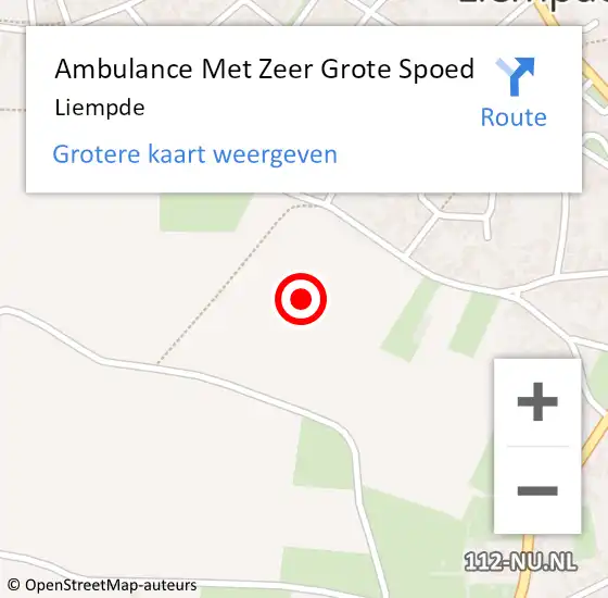 Locatie op kaart van de 112 melding: Ambulance Met Zeer Grote Spoed Naar Liempde op 6 december 2024 19:40