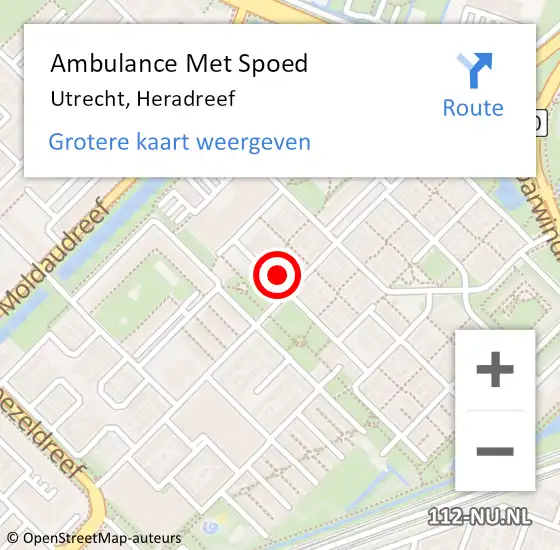 Locatie op kaart van de 112 melding: Ambulance Met Spoed Naar Utrecht, Heradreef op 29 oktober 2014 13:50