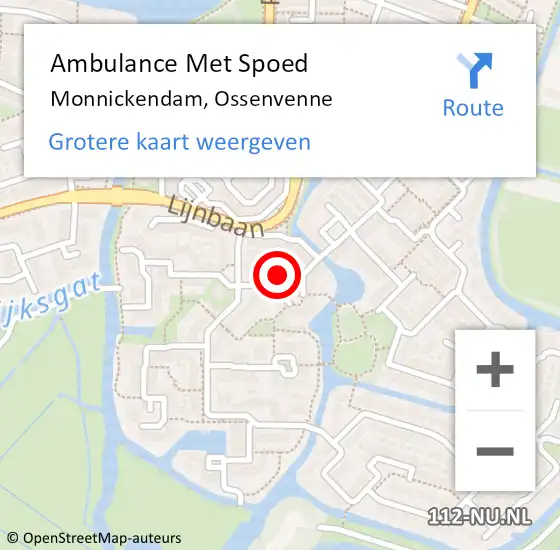 Locatie op kaart van de 112 melding: Ambulance Met Spoed Naar Monnickendam, Ossenvenne op 6 december 2024 20:55