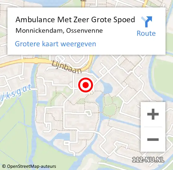 Locatie op kaart van de 112 melding: Ambulance Met Zeer Grote Spoed Naar Monnickendam, Ossenvenne op 6 december 2024 20:57