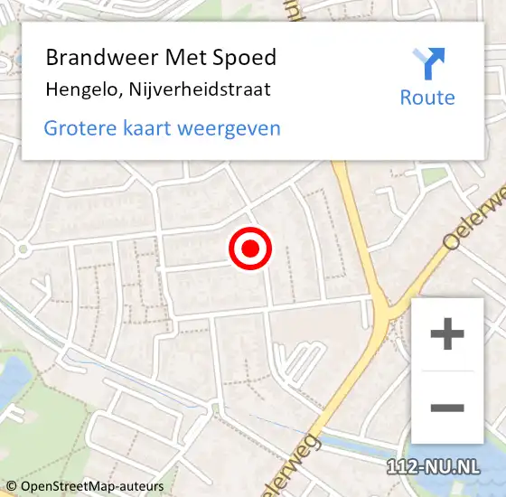 Locatie op kaart van de 112 melding: Brandweer Met Spoed Naar Hengelo, Nijverheidstraat op 6 december 2024 21:48