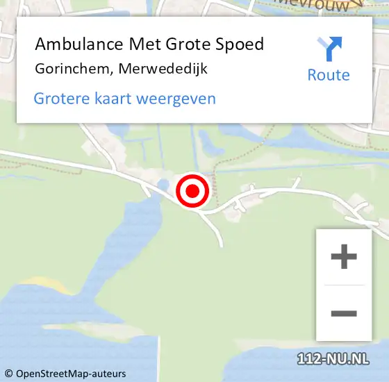 Locatie op kaart van de 112 melding: Ambulance Met Grote Spoed Naar Gorinchem, Merwededijk op 6 december 2024 22:39