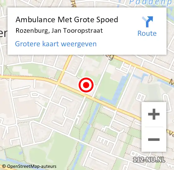 Locatie op kaart van de 112 melding: Ambulance Met Grote Spoed Naar Rozenburg, Jan Tooropstraat op 6 december 2024 22:51