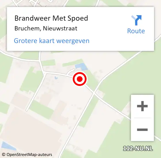 Locatie op kaart van de 112 melding: Brandweer Met Spoed Naar Bruchem, Nieuwstraat op 6 december 2024 23:06