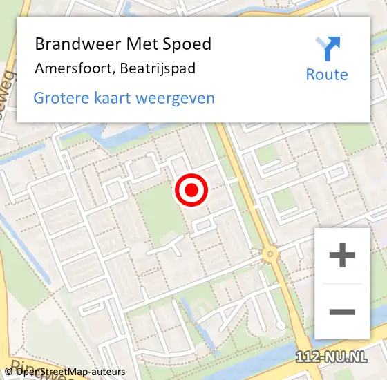 Locatie op kaart van de 112 melding: Brandweer Met Spoed Naar Amersfoort, Beatrijspad op 6 december 2024 23:21