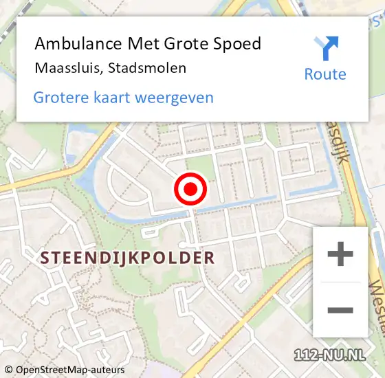 Locatie op kaart van de 112 melding: Ambulance Met Grote Spoed Naar Maassluis, Stadsmolen op 7 december 2024 00:05