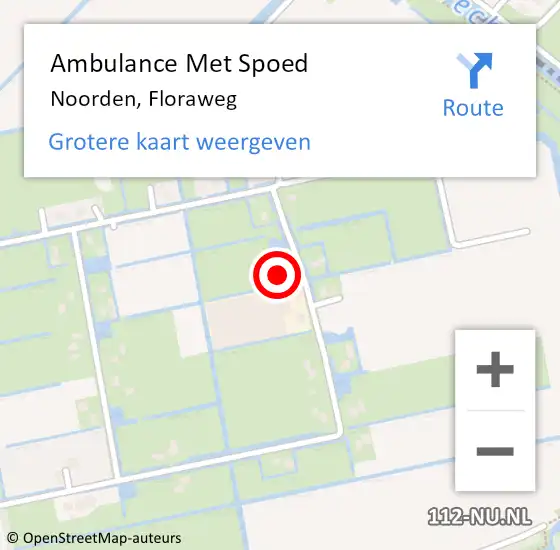 Locatie op kaart van de 112 melding: Ambulance Met Spoed Naar Noorden, Floraweg op 7 december 2024 00:16