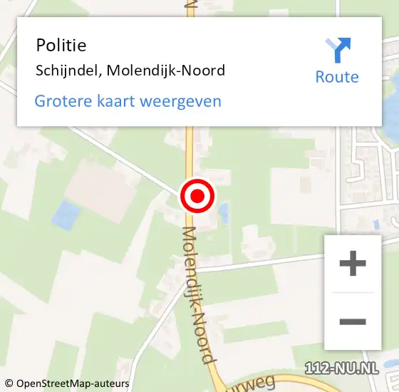 Locatie op kaart van de 112 melding: Politie Schijndel, Molendijk-Noord op 7 december 2024 01:29