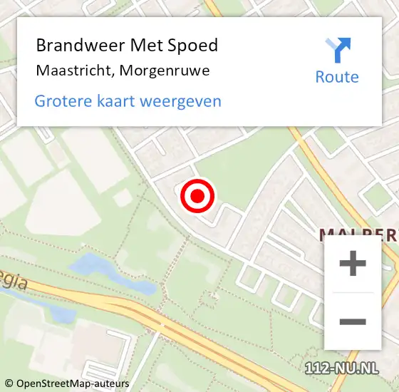 Locatie op kaart van de 112 melding: Brandweer Met Spoed Naar Maastricht, Morgenruwe op 7 december 2024 01:44